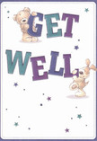 Joy and comfort radiate from this inviting get well card, inspired by Hounslow's neighborly atmosphere. Two loveable characters-a caramel-brown teddy bear and an exuberant puppy with big dark eyes-seem to spring straight from the illustration, each gently grasping and balancing the bold, colorful 'Get Well' letters. The vibrant indigo and teal hues stand out against a soft, creamy white backdrop, giving the image a dreamy, uplifting quality, much like receiving a bouquet of fresh, locally sourced flowers on a grey day. Stars in blues and purples are scattered with a playful hand, each one a tiny promise of hope and brighter tomorrows. The illustrated fur is so detailed and soft, the scene nearly breathes with life-offering the soft embrace and heartfelt support so fondly felt in the homes and shops of Hounslow. Sending this card, whether alone or with a bouquet, is a sincere way to say "I'm thinking of you," bringing warmth and gentle encouragement to anyone recovering in the area.