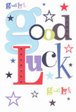 From a Hounslow florist's perspective, this good luck card is a festival of color and encouragement, the kind of keepsake you'd give a friend heading off for an interview or exam near Bell Road. The 'Good Luck' message is punctuated by oversized, pastel-blue letters intertwined with bold reds, moss greens, and rich purples-each character placed as carefully as a bloom in an arrangement. Whimsical stars-midnight and indigo, lilac and lemon-gather across a flawless white background, evoking dreams and ambition stretching beyond Hounslow Central. The card's smooth, sturdy texture brings a tactile pleasure, recalling the quality you'd expect from a bouquet prepared with heart and skill. A symbol of hope and belief, this card is the perfect finishing touch-offering the warmth and optimism that Hounslow residents share in every handwritten wish.